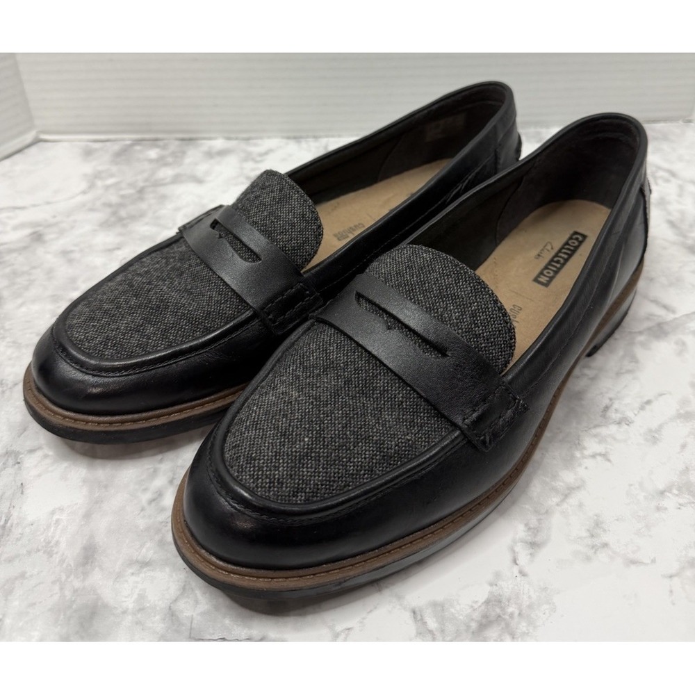 Comfortiva Women's Black Grey Penny Loafers